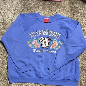 Disney Blue 101 Dalmatians Puppy Love Sweatshirt vintage